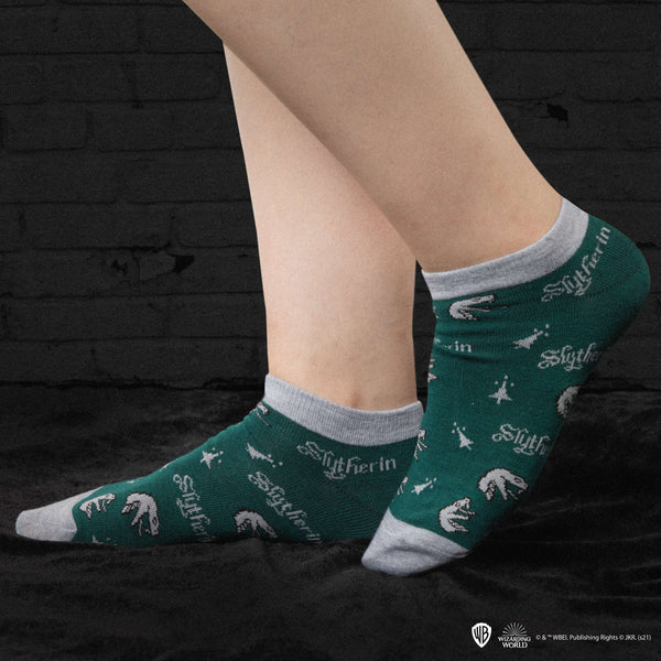Lot de 3 paires de chaussettes hautes Serpentard - Boutique Harry Potter