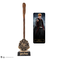 Stylo baguette avec socle & marque-page lenticulaire Ron Weasley