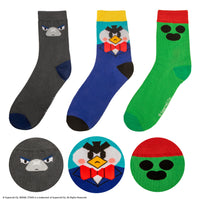 Set de 3 Paires de Chaussettes Spike, Crow, et Mr. P