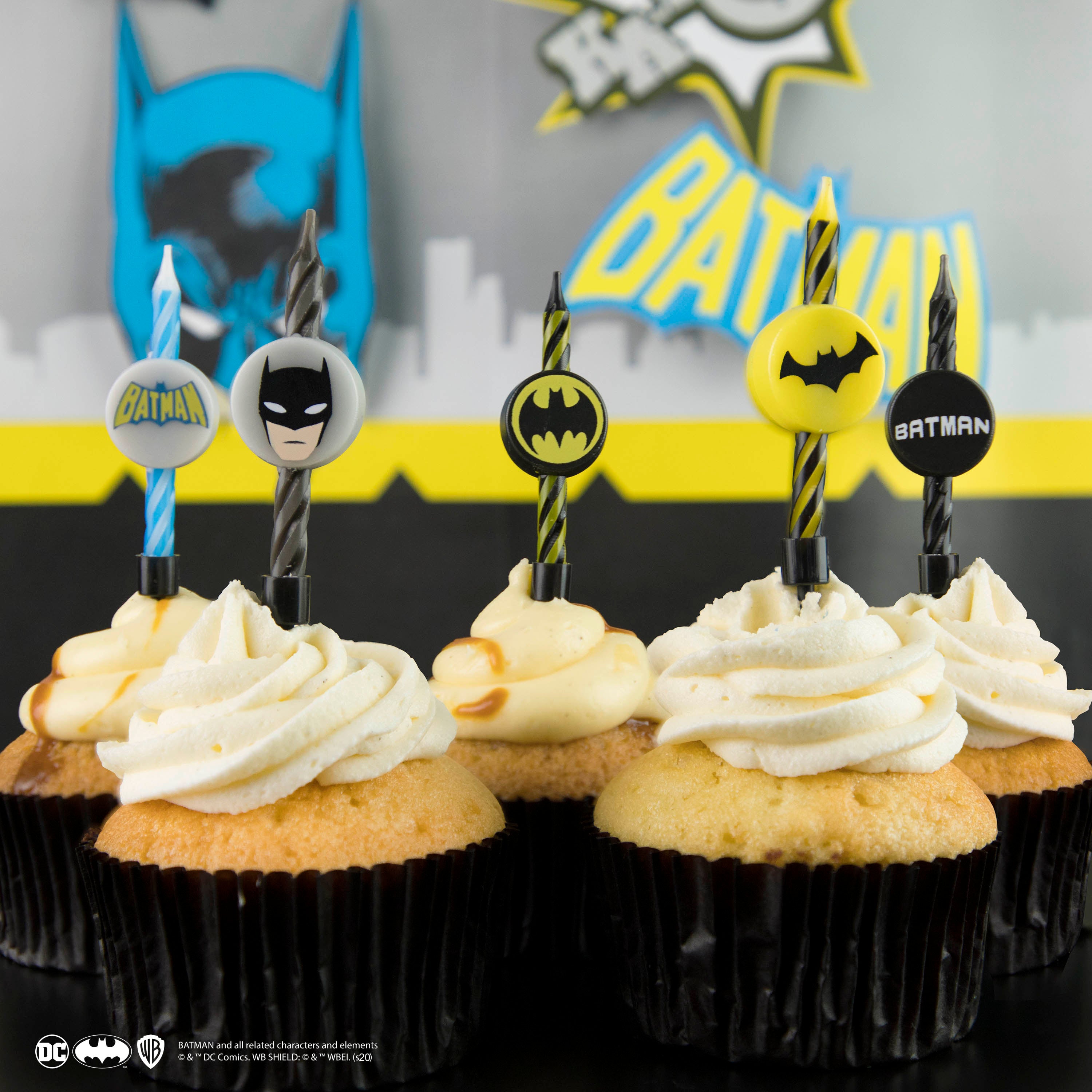 Seyal Décoration Gâteau Anniversaire Batman - Topper Pailleté Réutilisable
