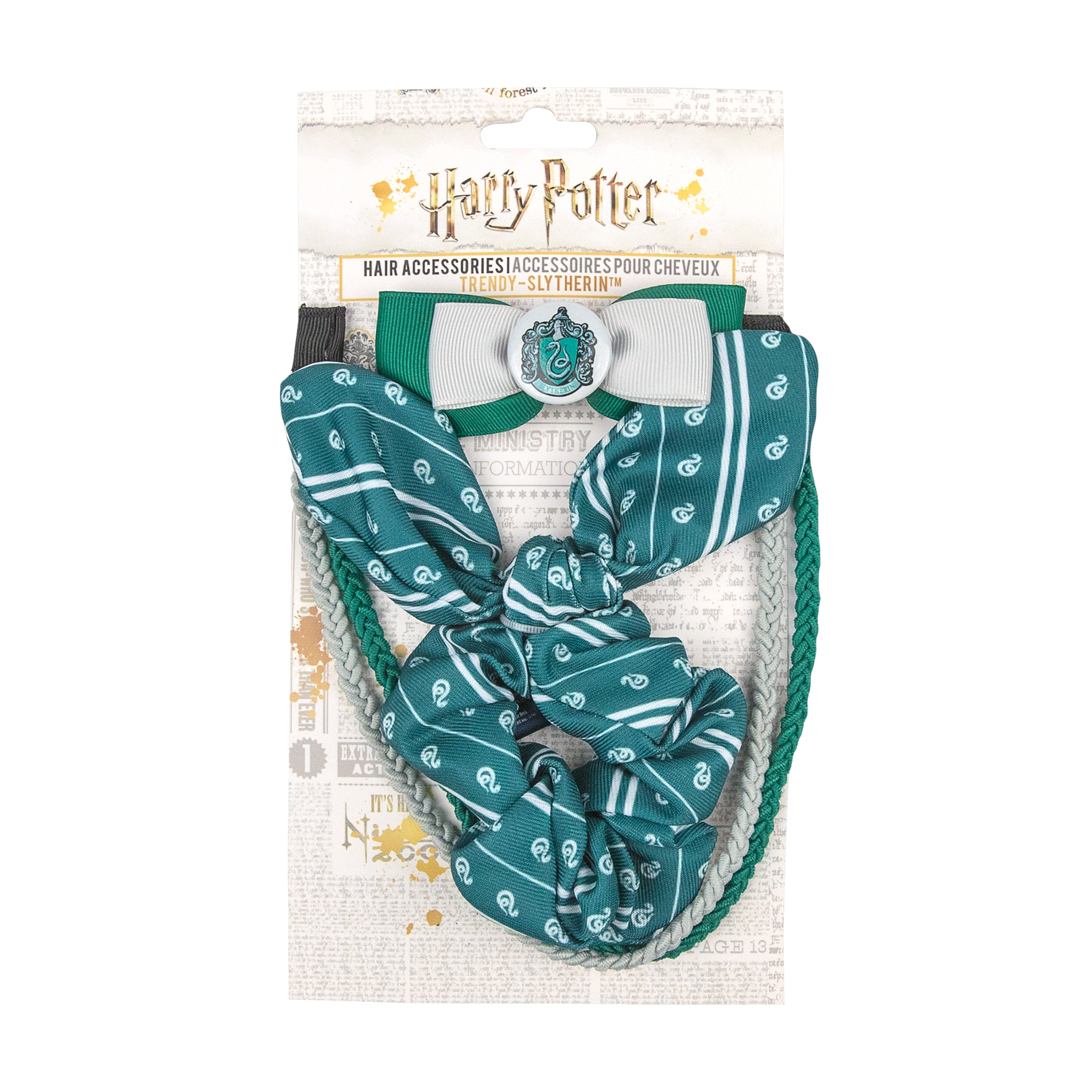 Harry Potter Accessoires pour Cheveux Filles, Motif Serpentard, Comprend  Bandes de Cheveux Chouchous, Pince à Nœud et Bandeau, Cadeau Poudlard | Vert